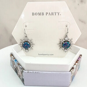 Bomb Party October Sunburst Wonder Emerald Fire Opal Earrings RBP4149 NWT